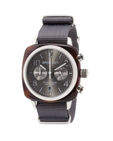 Clubmaster Chrono date steel 40 mm - Tortoiseshell acetate - grey