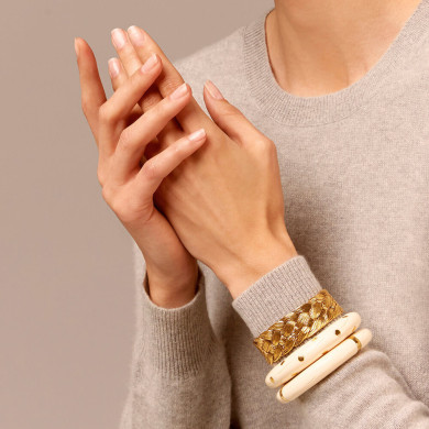 Ivory Clous Moon Bangle Bracelet