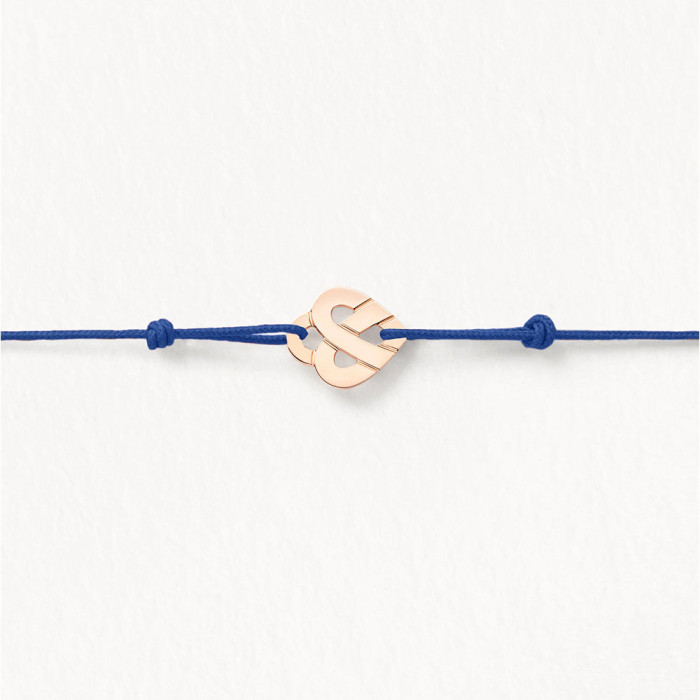 Bracelet coeur entrelacé - Or rose / Bleu Bracelet coeur entrelacé - Or rose / Bleu