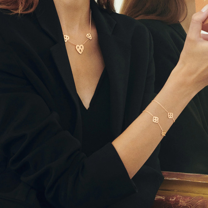 Bracelet coeur entrelacé - Or blanc