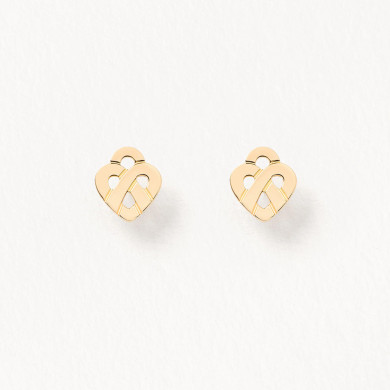 Boucles d'oreilles coeur entrelacé - Or jaune Boucles d'oreilles coeur entrelacé - Or jaune