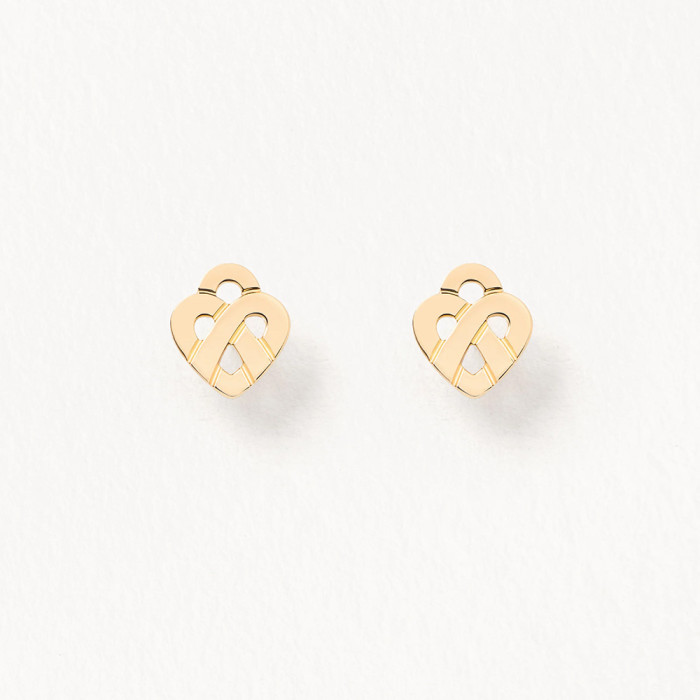 Boucles d'oreilles coeur entrelacé - Or jaune Boucles d'oreilles coeur entrelacé - Or jaune