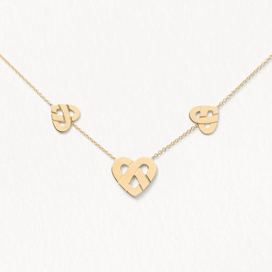 Collier coeur entrelacé - Modéle multi - Or jaune Collier coeur entrelacé - Modéle multi - Or jaune