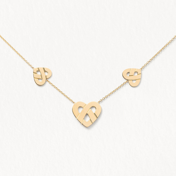 Collier coeur entrelacé - Modéle multi - Or jaune Collier coeur entrelacé - Modéle multi - Or jaune