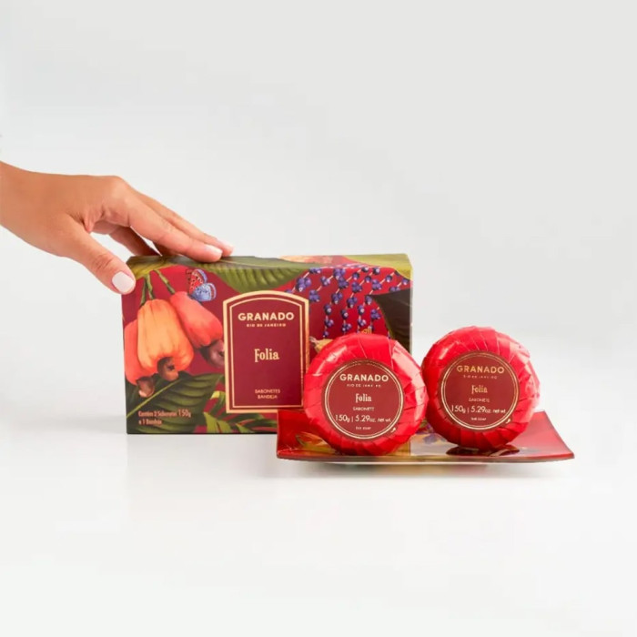 Plateau en Verre + Kit 2 Savons Folia Plateau en Verre + Kit 2 Savons Folia