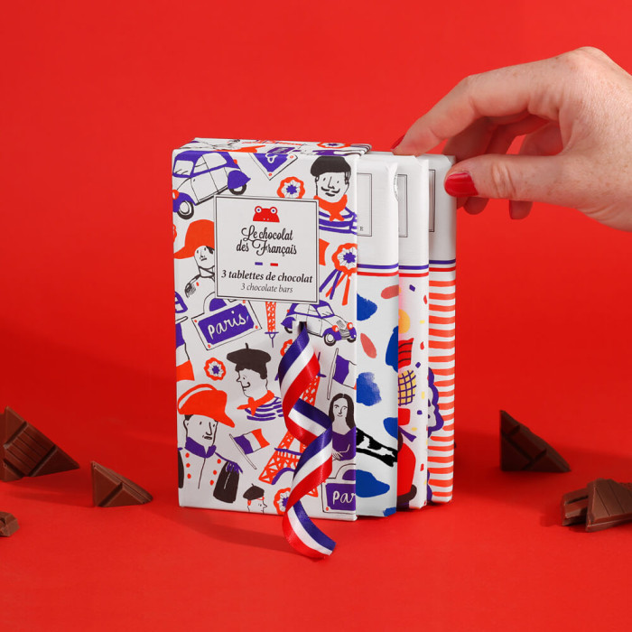 Coffret 3 tablettes 240g - Le Chocolat des Français Coffret 3 tablettes 240g - Le Chocolat des Français