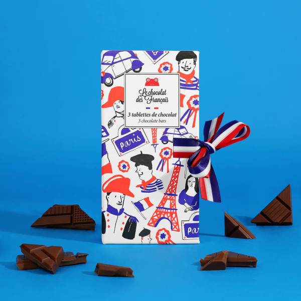 Coffret 3 tablettes 240g - Le Chocolat des Français Coffret 3 tablettes 240g - Le Chocolat des Français