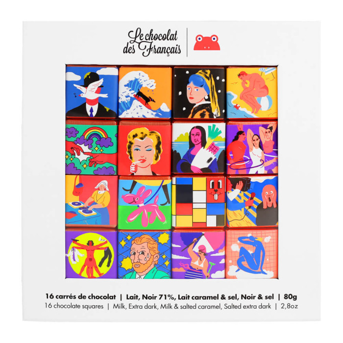 Coffret 16 carrés Art 80g - Le Chocolat des Français