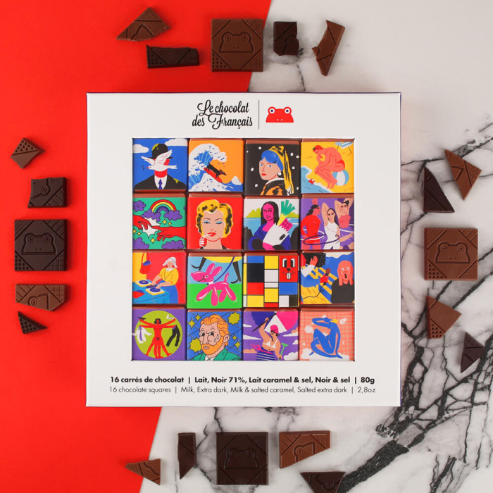 Coffret 16 carrés Art 80g - Le Chocolat des Français