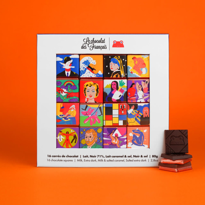 Coffret 16 carrés Art 80g - Le Chocolat des Français