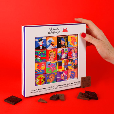 Coffret 16 carrés Art 80g - Le Chocolat des Français