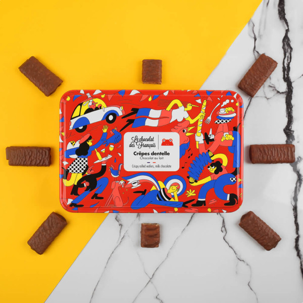 Coffret Crêpes Dentelles chocolat au lait 90g - Le Chocolat des Français Coffret Crêpes Dentelles chocolat au lait 90g - Le Chocolat des Français