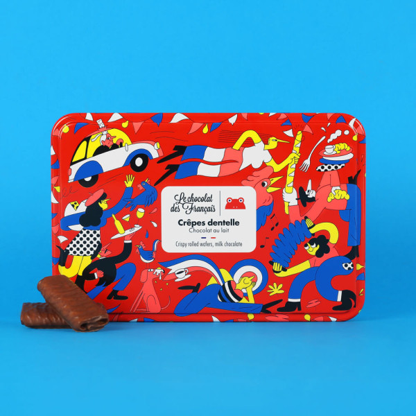 Coffret Crêpes Dentelles chocolat au lait 90g - Le Chocolat des Français Coffret Crêpes Dentelles chocolat au lait 90g - Le Chocolat des Français