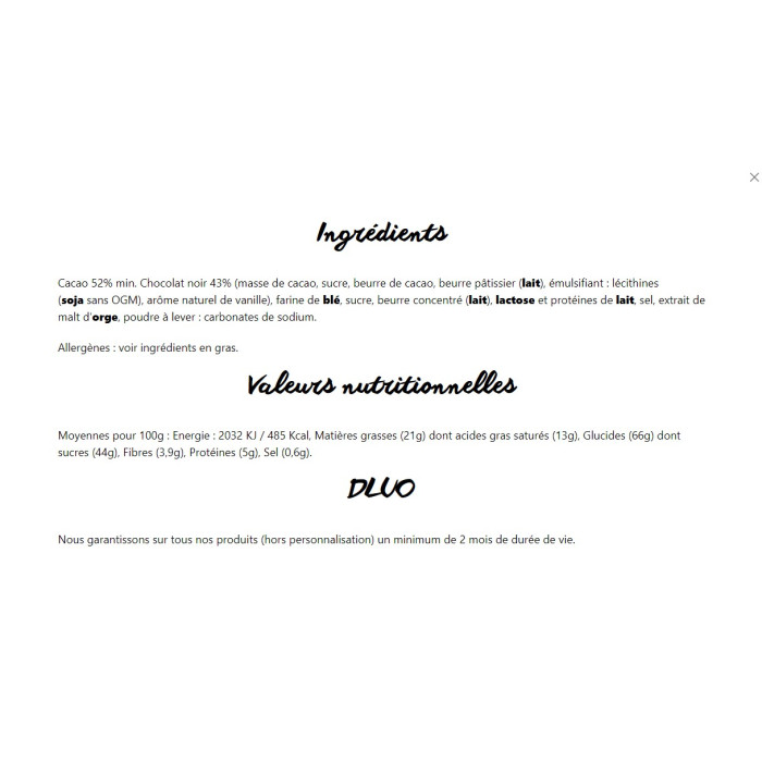 Coffret Crêpes Dentelles chocolat noir 90g - Le Chocolat des Français