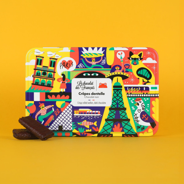 Coffret Crêpes Dentelles chocolat noir 90g - Le Chocolat des Français Coffret Crêpes Dentelles chocolat noir 90g - Le Chocolat des Français