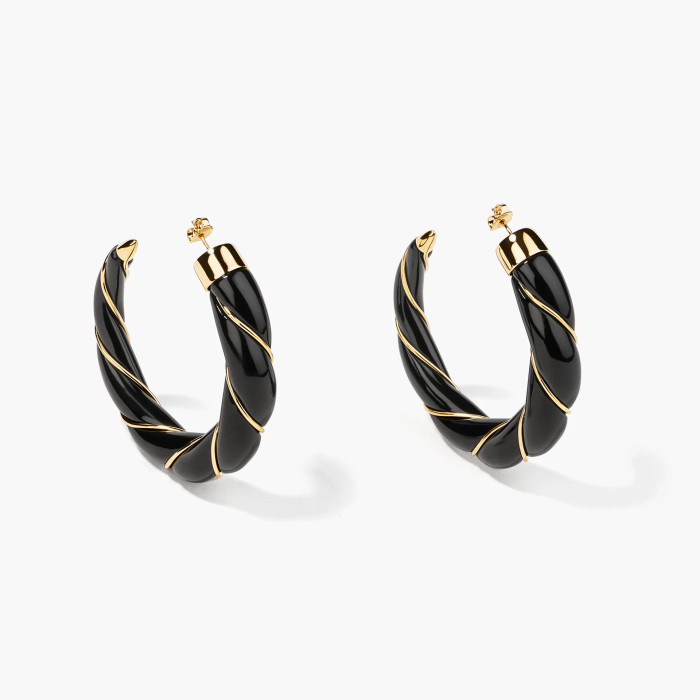 Boucles d'oreilles Diana noires