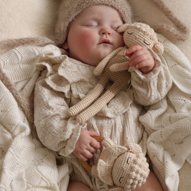 Lamb the Teething Ring ecru with bell