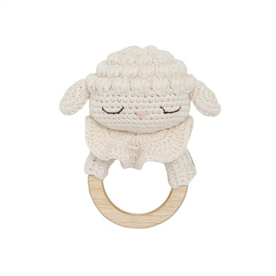 Lamb the Teething Ring ecru with bell