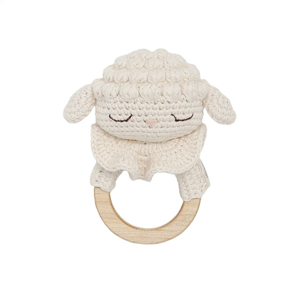 Lamb the Teething Ring ecru with bell