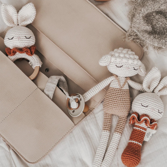 Bunny Rattle terracotta with bell