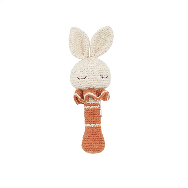 Bunny Rattle terracotta with bell