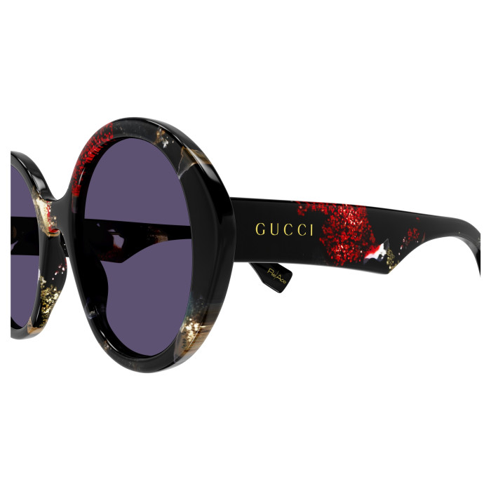Lunettes de soleil Gucci - Shiny Black and Glitter Havana - GG1628S001