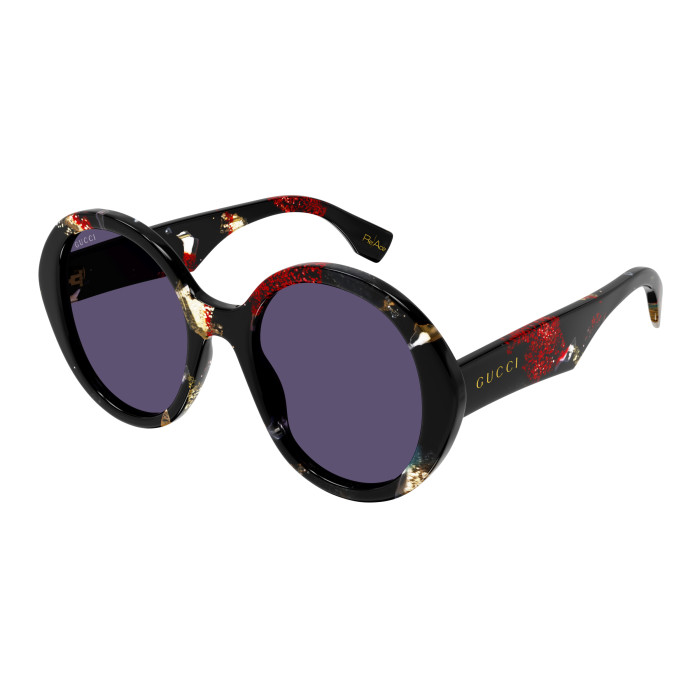 Lunettes de soleil Gucci - Shiny Black and Glitter Havana - GG1628S001