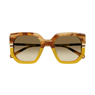 Lunettes de soleil Chloé - Shiny Caramel and Beige Spotted Havana / Shiny Milk Honey - CH0240S004 Lunettes de soleil Chloé - Shiny Caramel and Beige Spotted Havana / Shiny Milk Honey - CH0240S004