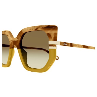 Lunettes de soleil Chloé - Shiny Caramel and Beige Spotted Havana / Shiny Milk Honey - CH0240S004 Lunettes de soleil Chloé - Shiny Caramel and Beige Spotted Havana / Shiny Milk Honey - CH0240S004