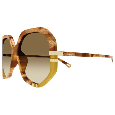 Lunettes de soleil Chloé - Shiny Caramel and Beige Spotted Havana - CH0105S011 Lunettes de soleil Chloé - Shiny Caramel and Beige Spotted Havana - CH0105S011