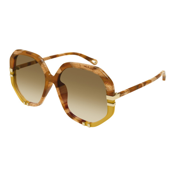 Lunettes de soleil Chloé - Shiny Caramel and Beige Spotted Havana - CH0105S011 Lunettes de soleil Chloé - Shiny Caramel and Beige Spotted Havana - CH0105S011