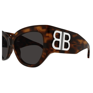 Lunettes de soleil Balenciaga - Shiny Stretched Mid Havana - BB0322S003 Lunettes de soleil Balenciaga - Shiny Stretched Mid Havana - BB0322S003