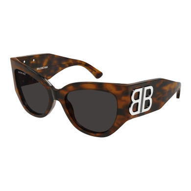 Lunettes de soleil Balenciaga - Shiny Stretched Mid Havana - BB0322S003 Lunettes de soleil Balenciaga - Shiny Stretched Mid Havana - BB0322S003