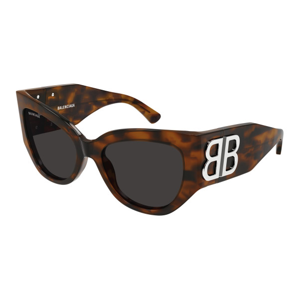 Lunettes de soleil Balenciaga - Shiny Stretched Mid Havana - BB0322S003 Lunettes de soleil Balenciaga - Shiny Stretched Mid Havana - BB0322S003
