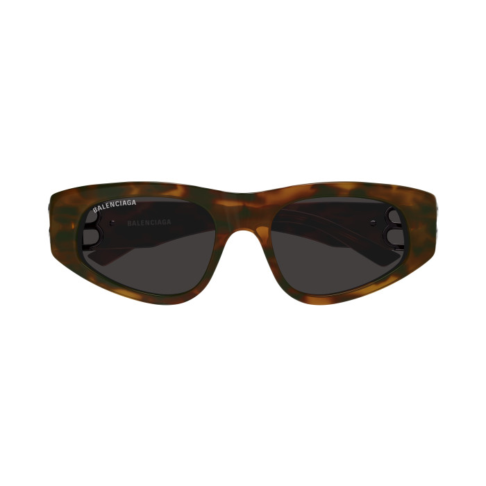 Lunettes de soleil Balenciaga - Shiny Stretched Mid Havana - BB0095S024