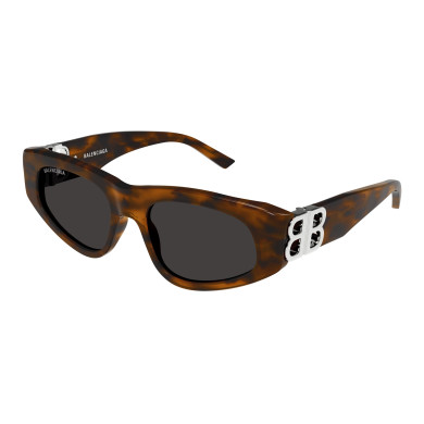 Lunettes de soleil Balenciaga - Shiny Stretched Mid Havana - BB0095S024 Lunettes de soleil Balenciaga - Shiny Stretched Mid Havana - BB0095S024