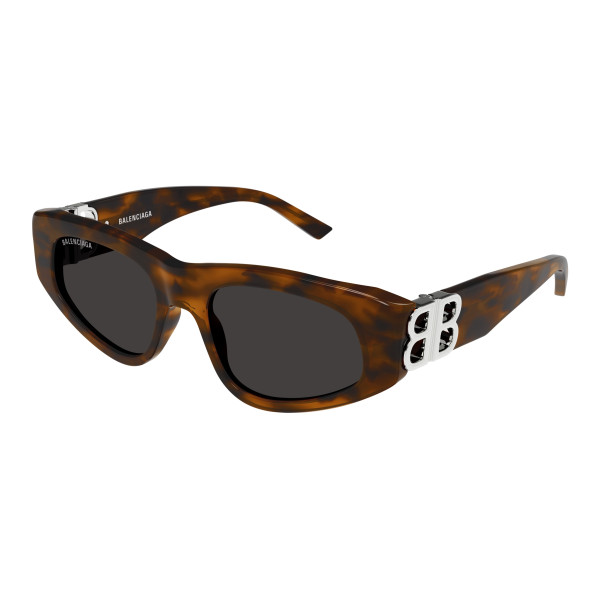 Lunettes de soleil Balenciaga - Shiny Stretched Mid Havana - BB0095S024 Lunettes de soleil Balenciaga - Shiny Stretched Mid Havana - BB0095S024