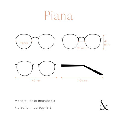 Lunettes de soleil Piana rose doré