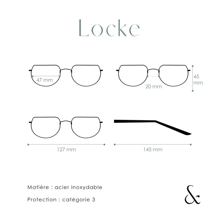 Lunettes de soleil Locke gold metal vert