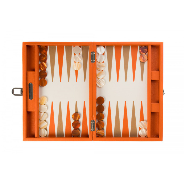 Coffret Backgammon - Baptiste Buffle Orange - medium