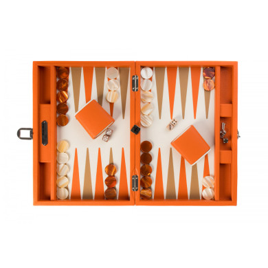 Coffret Backgammon - Baptiste Buffle Orange - medium