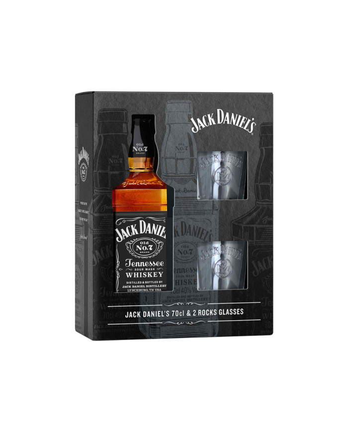 Jack Daniel's & Old Parr 古酒 2本セット Coffret Jack Daniel's Old N°7 avec 2 verres