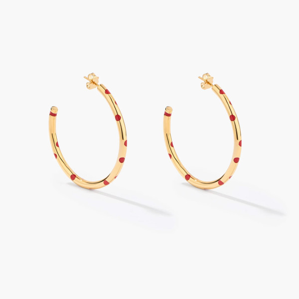 Créoles Positano à pois corail - Aurélie Bidermann Créoles Positano à pois corail - Aurélie Bidermann