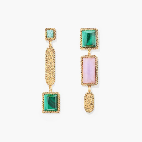 Boucles d'oreilles Malli jade amazonite malachite - Aurélie Bidermann Boucles d'oreilles Malli jade amazonite malachite - Aurélie Bidermann