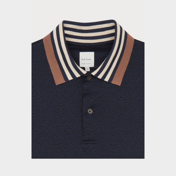 Polo Bleu Marine Col Contrasté en Coton - Paul Smith Polo Bleu Marine Col Contrasté en Coton - Paul Smith