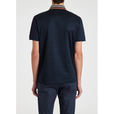 Polo Bleu Marine Col Contrasté en Coton - Paul Smith Polo Bleu Marine Col Contrasté en Coton - Paul Smith