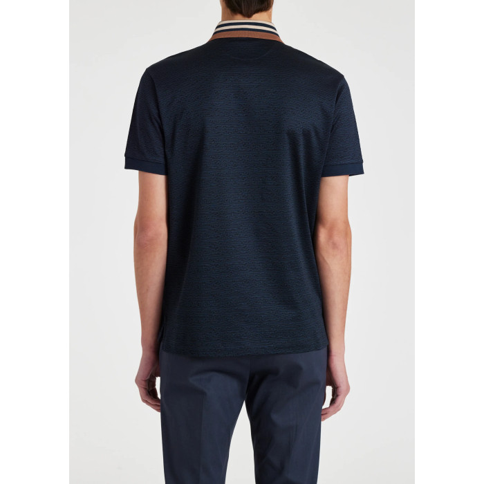 Polo Bleu Marine Col Contrasté en Coton - Paul Smith