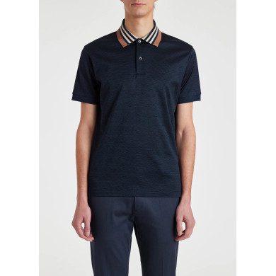 Polo Bleu Marine Col Contrasté en Coton - Paul Smith Polo Bleu Marine Col Contrasté en Coton - Paul Smith