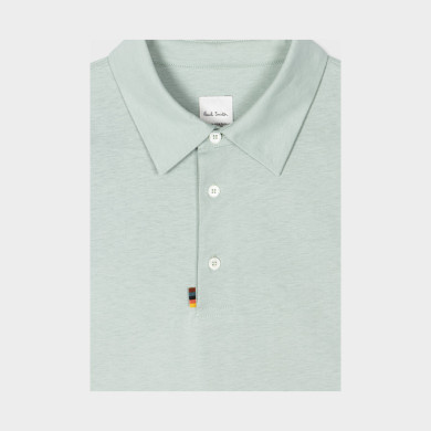 Polo Vert Pâle avec Languette "Artist Stripe" en Jersey - Paul Smith Polo Vert Pâle avec Languette "Artist Stripe" en Jersey - Paul Smith