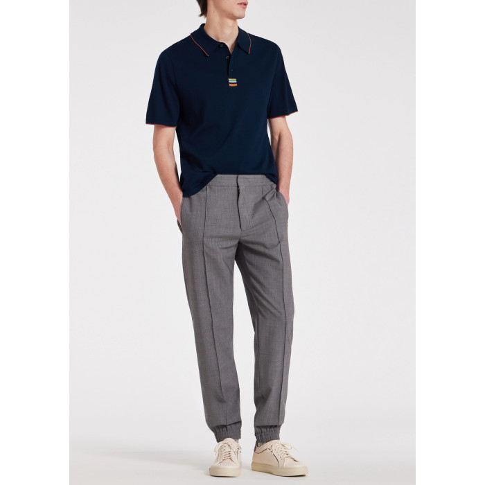 Polo Bleu Marine Bordure "Signature Stripe" en Coton Biologique - Paul Smith